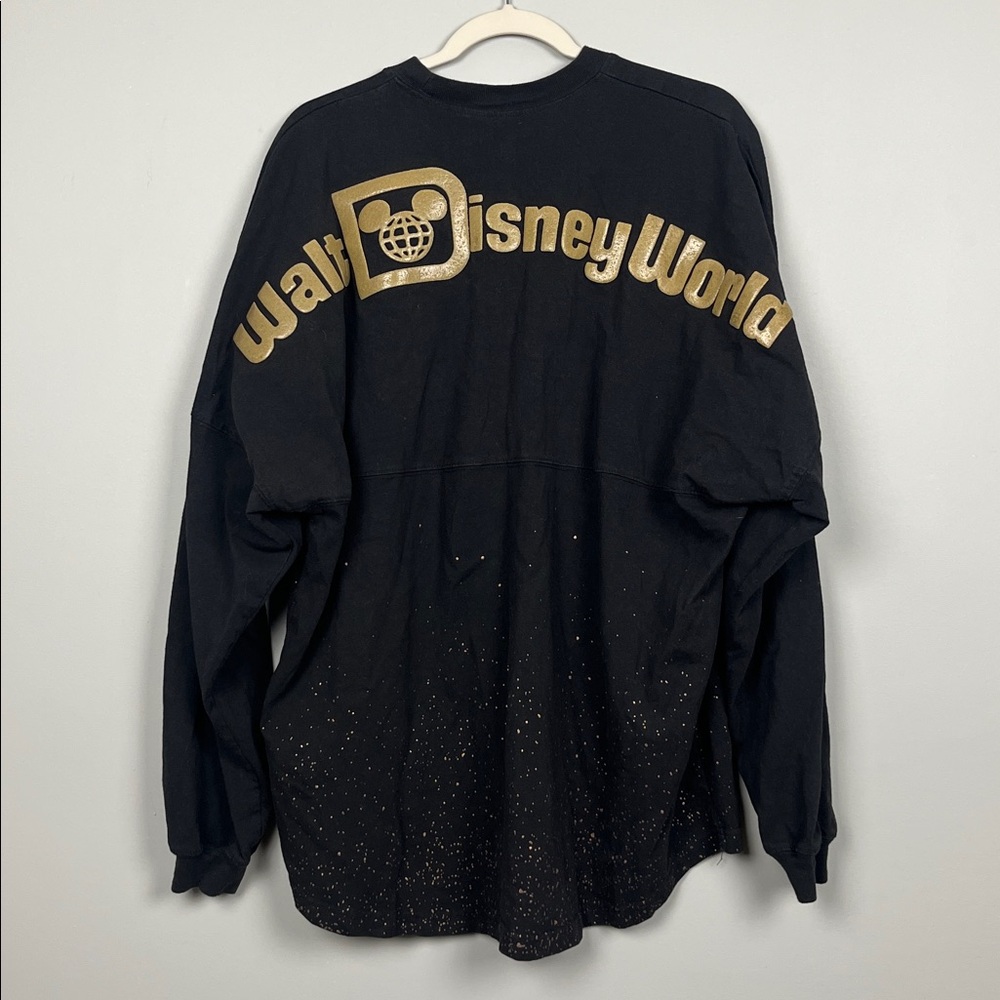 Spirit Jersey X Disney Parks WDW Black Long Sleeve Shirt‎ with Gold Logo SZ XL